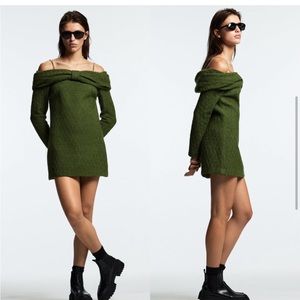 Zara structured off shoulder chain Dress